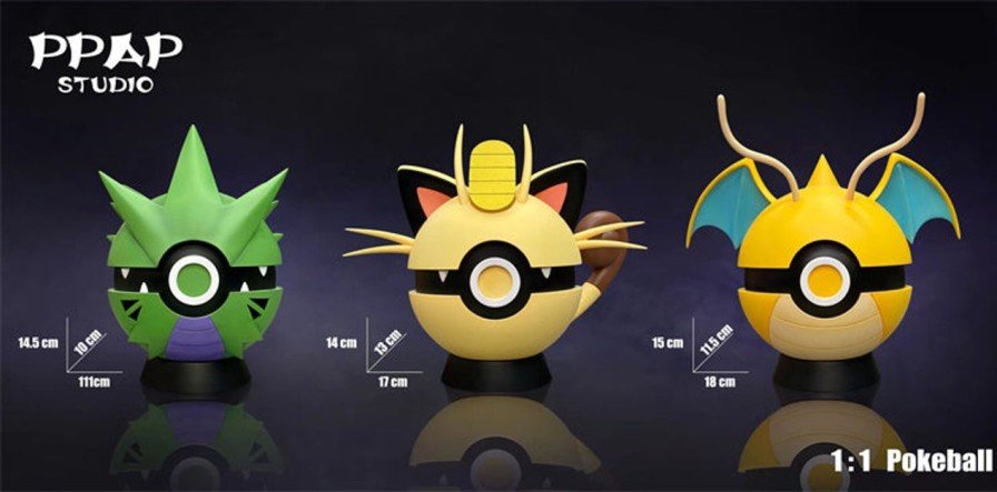 Anime PPAP Studio Pokemon Gk Figures | [Pre-Order] Pokemon Gk Figures - Tyranitar Meowth Dragonite Pokeball Gk1509 | Gk Figure