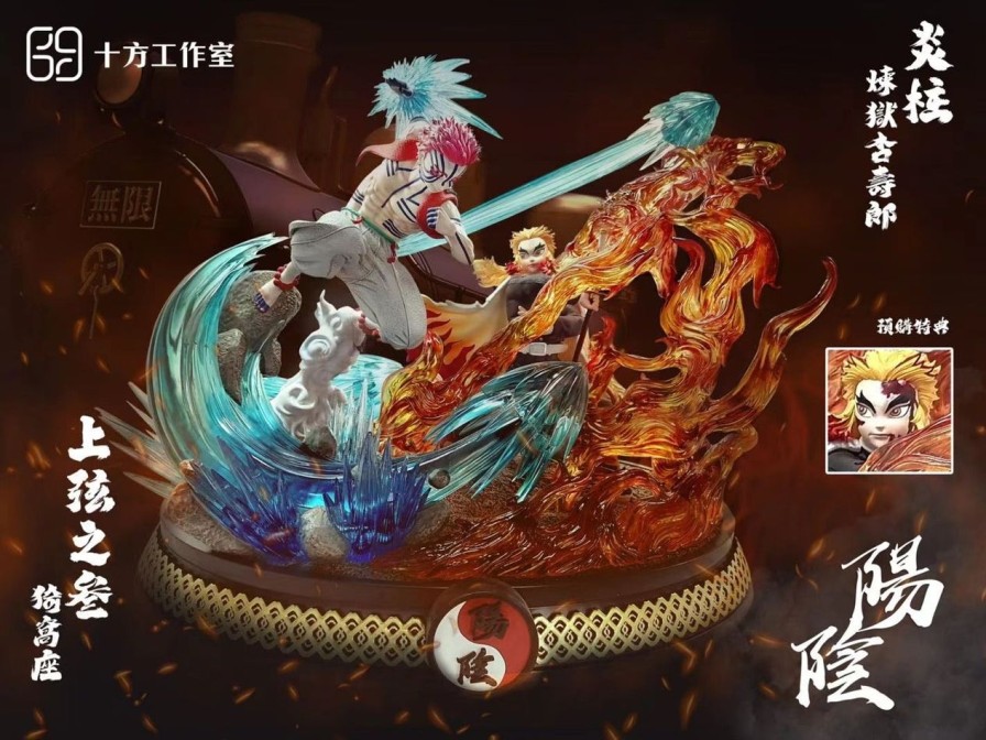 Anime Shi Fang Studio Demon Slayer Gk Figures | [Pre-Order] Demon Slayer Gk Figures - Mugen Train Kyojuro Rengoku Vs Akaza Gk1509 | Gk Figure