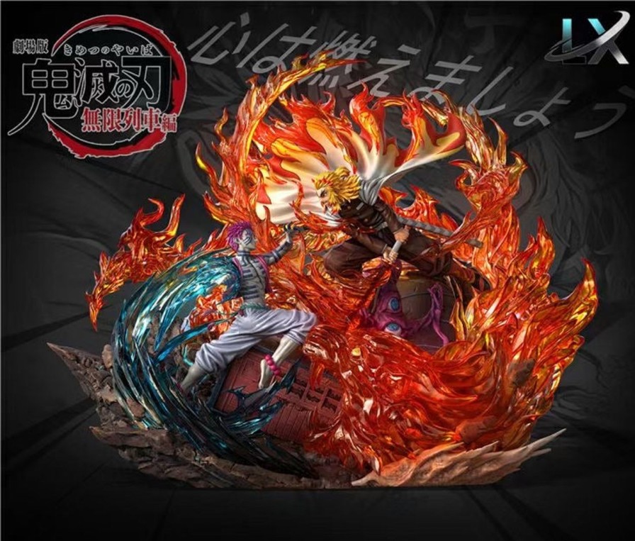 Anime LX Studios Demon Slayer Gk Figures | [Instock] Demon Slayer Gk Figures - Demon Slayer Rengoku Kyojuro Vs Akaza Gk1509 | Gk Figure