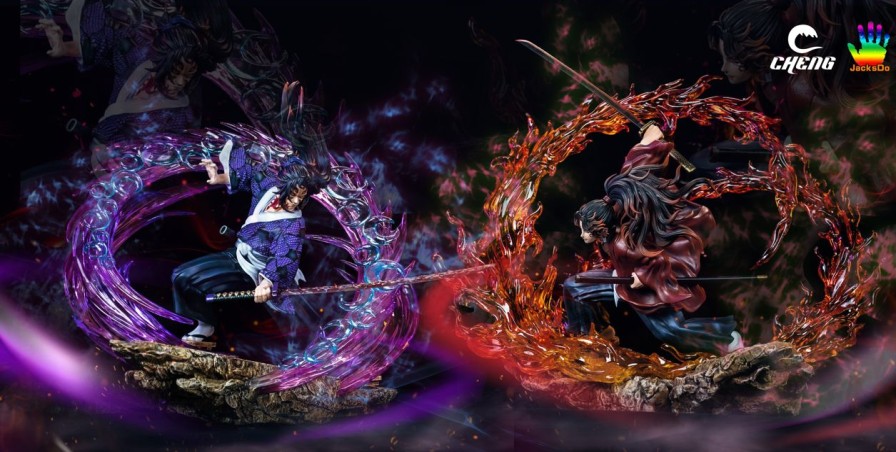 Anime Cheng Studio X JacksDo Studio Demon Slayer Gk Figures | [Pre-Order] Demon Slayer Gk Figures - Cheng X Jacksdo Yoriichi Vs Kokushibo Gk1509 | Gk Figure