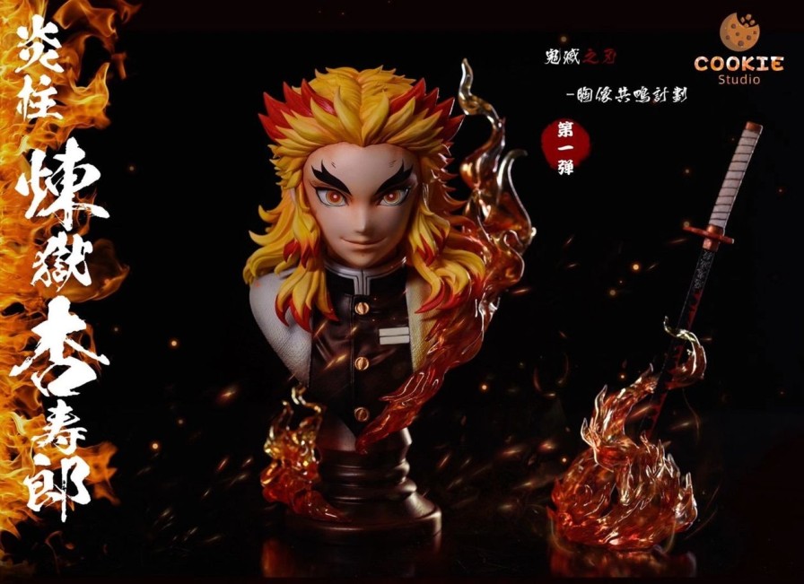 Anime Cookie Studio Demon Slayer Gk Figures | [Instock] Demon Slayer Gk Figures - Flame Pillar Rengoku Kyojuro Gk1509 | Gk Figure