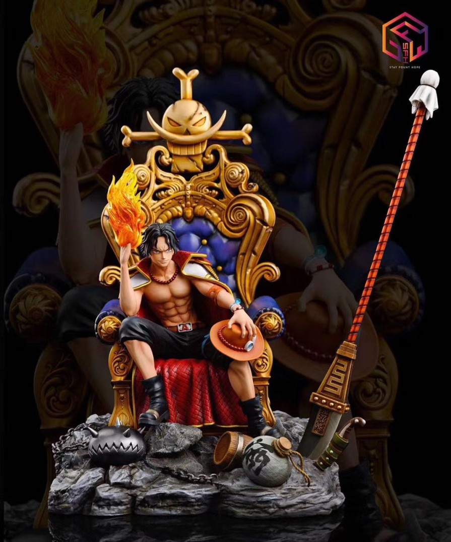 Anime Keep Fount Hope One Piece Gk Figures | [Instock] One Piece Gk Figures - One Piece Portgas D. Ace Throne Series #2 Gk1509 | Gk Figure