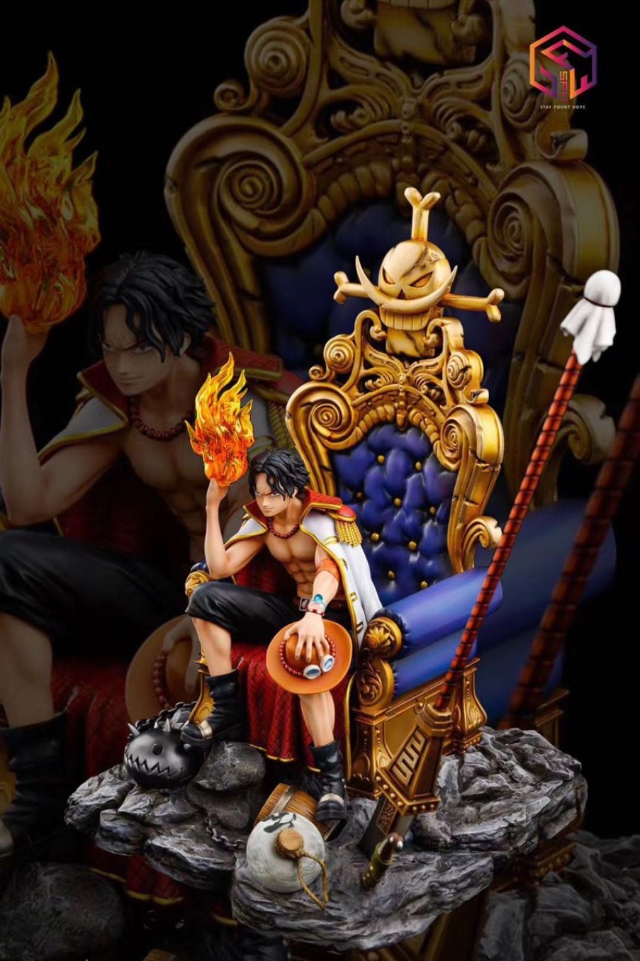 Anime Keep Fount Hope One Piece Gk Figures | [Instock] One Piece Gk Figures - One Piece Portgas D. Ace Throne Series #2 Gk1509 | Gk Figure