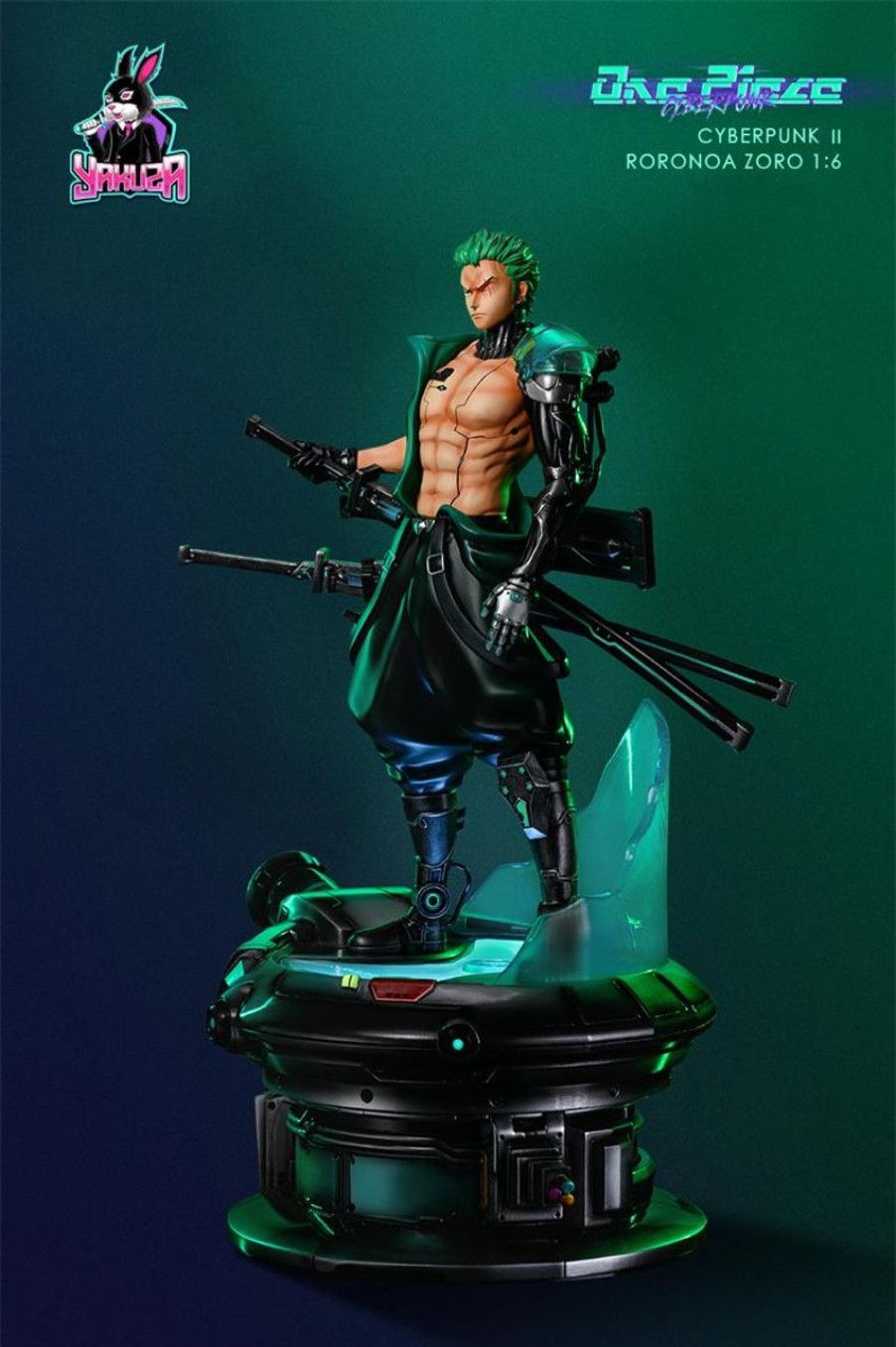 Anime Yakuza Studio One Piece Gk Figures | [Pre-Order] One Piece Gk Figures - Cyberpunk Series Roronoa Zoro Gk1509 | Gk Figure