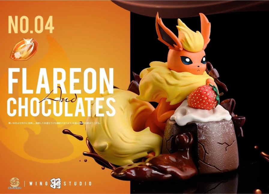 Anime HZ Studio Pokemon Gk Figures | [Pre-Order] Pokemon Gk Figures - Desserts Series Chocolate Flareon Gk1509 | Gk Figure